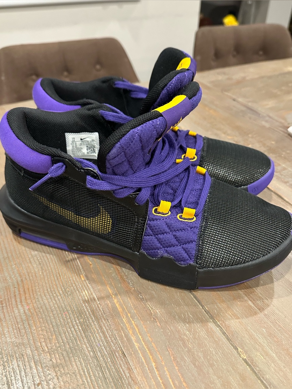 Nike LeBron Witness 8 VIII Lakers Black Gold Purple FB2239-001 Men's Size 12